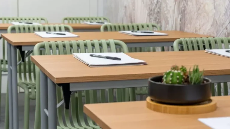 Detalle de escritorio profesional preparado para la jornada en las oficinas en Delicias de Inspira Workspaces.